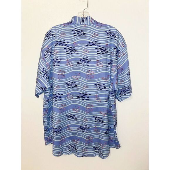 Southern Proper Blue Cotton Fish Shirt Size XL - Picture 4 of 5